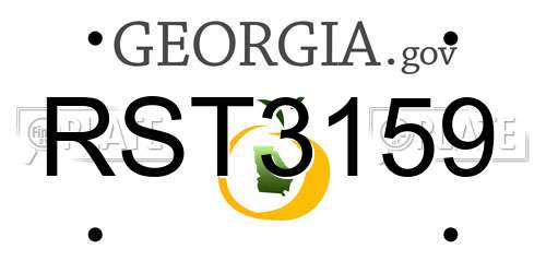 RST3159 Georgia License Plate