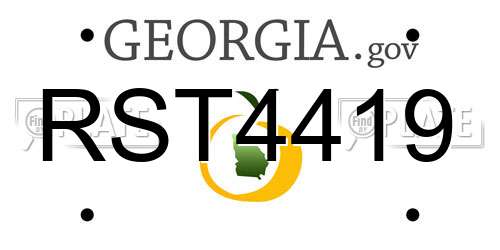 RST4419 Georgia License Plate