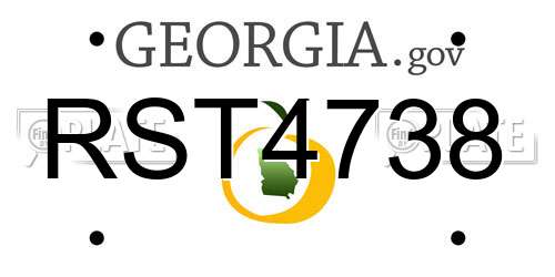 RST4738 Georgia License Plate