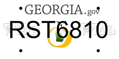 RST6810 Georgia License Plate