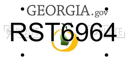 RST6964 Georgia License Plate