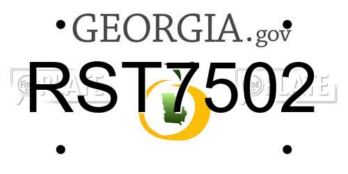 RST7502 Georgia License Plate