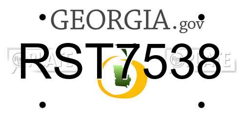 RST7538 Georgia License Plate