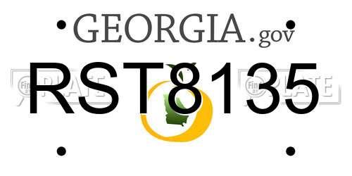 RST8135 Georgia License Plate