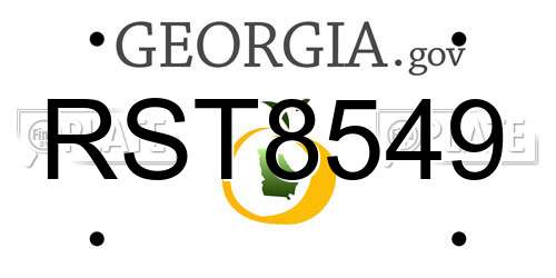 RST8549 Georgia License Plate