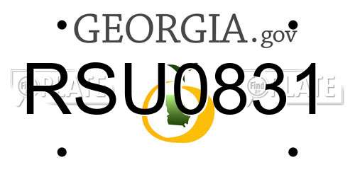 RSU0831 Georgia License Plate