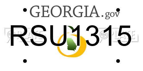 RSU1315 Georgia License Plate