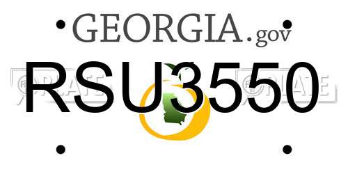 RSU3550 Georgia License Plate
