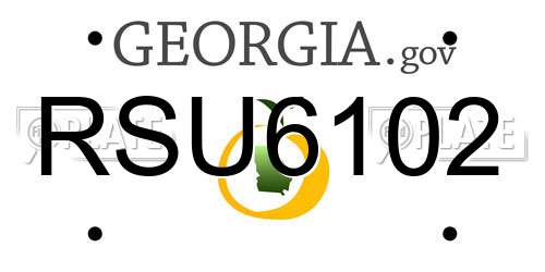 RSU6102 Georgia License Plate