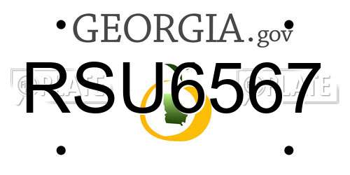 RSU6567 Georgia License Plate