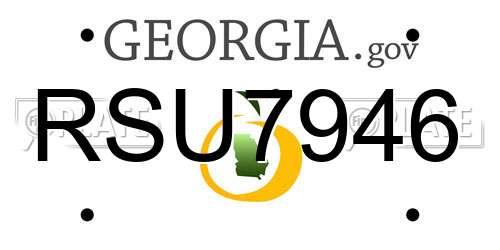 RSU7946 Georgia License Plate
