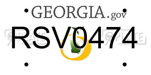 RSV0474 Georgia License Plate