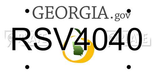 RSV4040 Georgia License Plate
