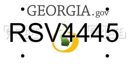 RSV4445 Georgia License Plate