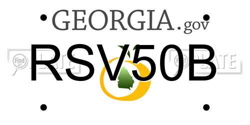 RSV50B Georgia License Plate
