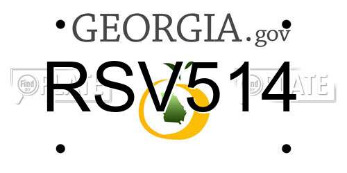 RSV514 Georgia License Plate