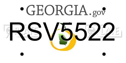 RSV5522 Georgia License Plate