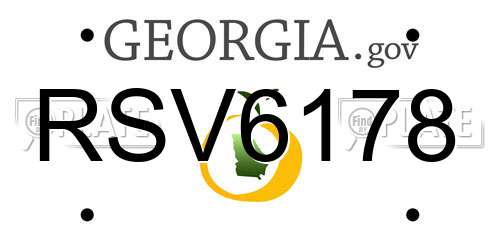 RSV6178 Georgia License Plate