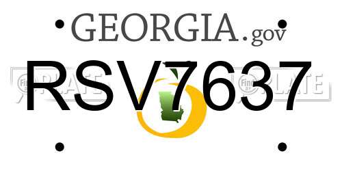 RSV7637 Georgia License Plate