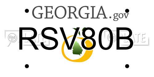 RSV80B Georgia License Plate