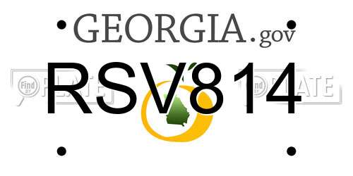 RSV814 Georgia License Plate