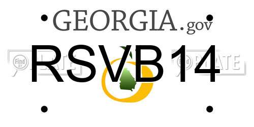 RSVB14 Georgia License Plate