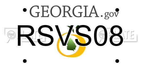 RSVS08 Georgia License Plate