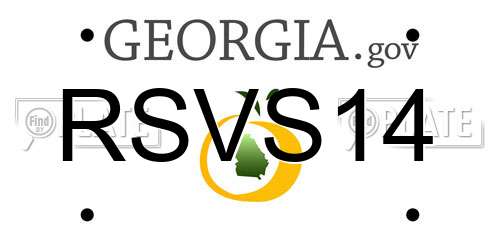 RSVS14 Georgia License Plate
