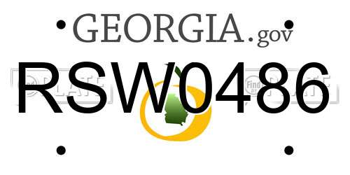 RSW0486 Georgia License Plate