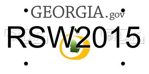 RSW2015 Georgia License Plate