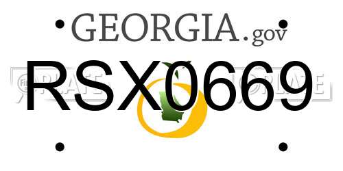 RSX0669 Georgia License Plate