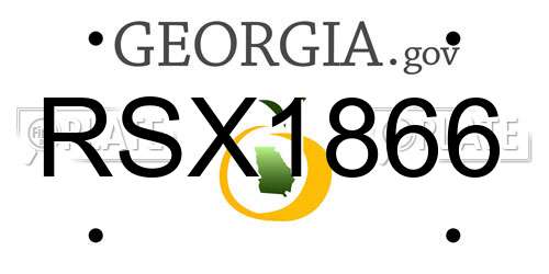 RSX1866 Georgia License Plate