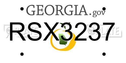 RSX3237 Georgia License Plate
