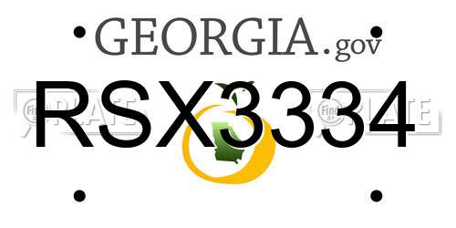 RSX3334 Georgia License Plate