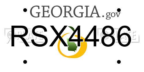 RSX4486 Georgia License Plate