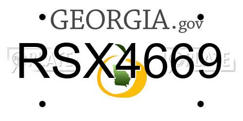 RSX4669 Georgia License Plate