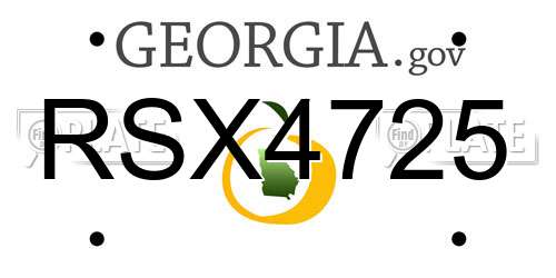 RSX4725 Georgia License Plate