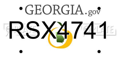 RSX4741 Georgia License Plate