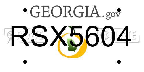 RSX5604 Georgia License Plate