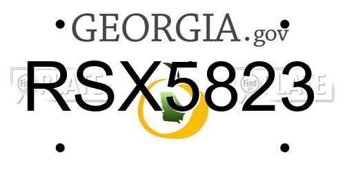 RSX5823 Georgia License Plate