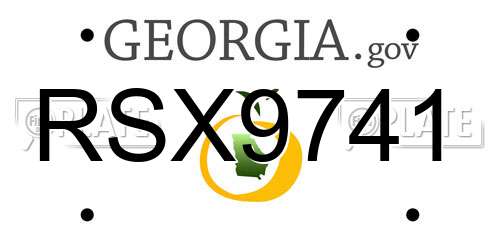 RSX9741 Georgia License Plate