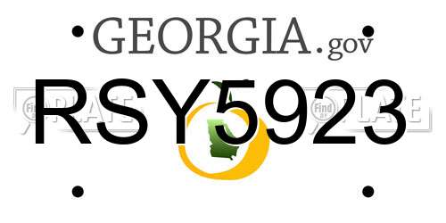 RSY5923 Georgia License Plate