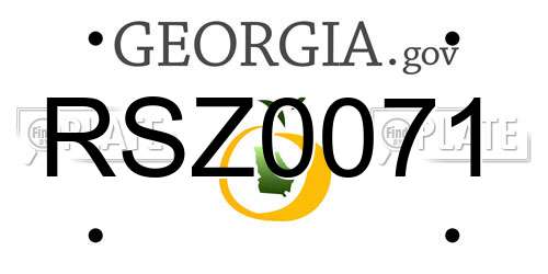 RSZ0071 Georgia License Plate