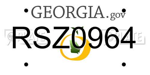 RSZ0964 Georgia License Plate