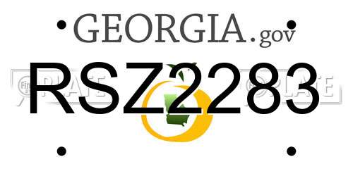 RSZ2283 Georgia License Plate