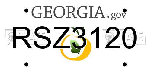 RSZ3120 Georgia License Plate