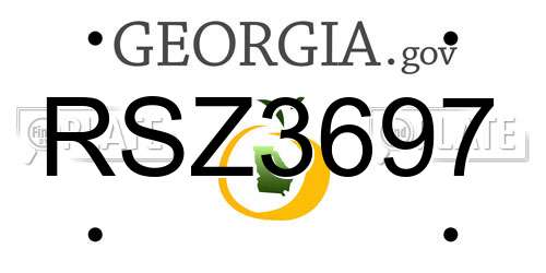 RSZ3697 Georgia License Plate