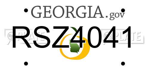 RSZ4041 Georgia License Plate