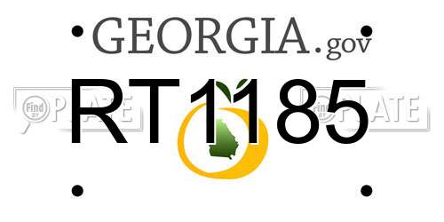 RT1185 Georgia License Plate