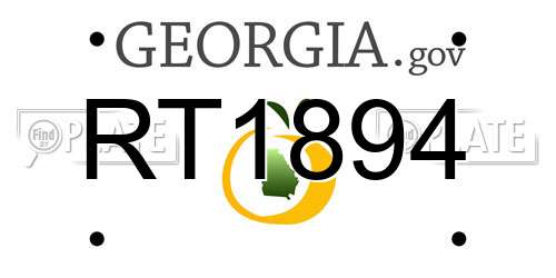 RT1894 Georgia License Plate